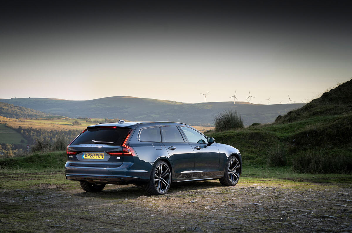 Volvo V90 Recharge T6 2020 UK first drive review - static rear