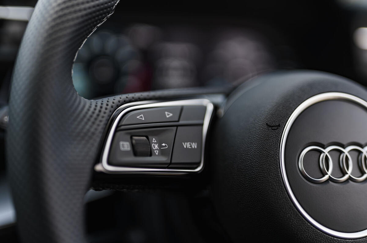 Audi A3 TFSIe 2020 UK first drive review - steering wheel