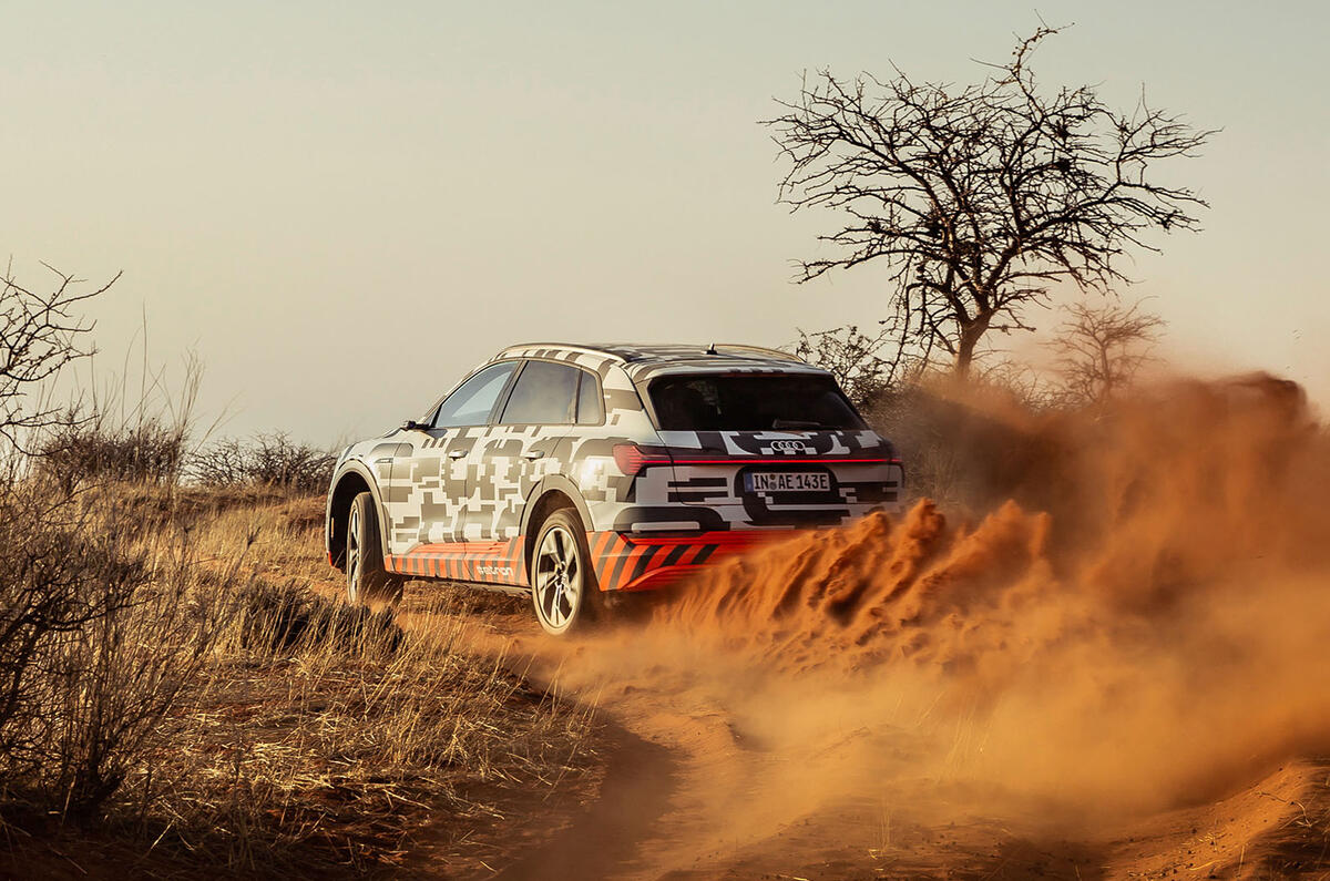 Audi e-Tron 2019 prototype first drive review - cornering rear