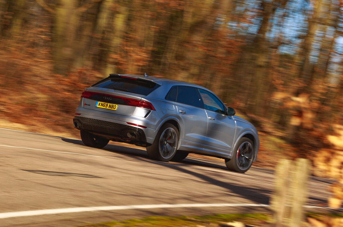 Audi RS Q8 2020 UK first drive review - on the road rear