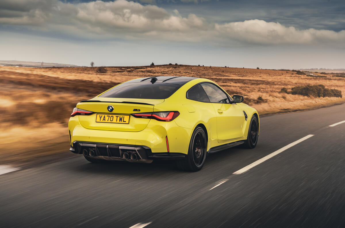 13 BMW M4 2021 UK first drive review on road rear