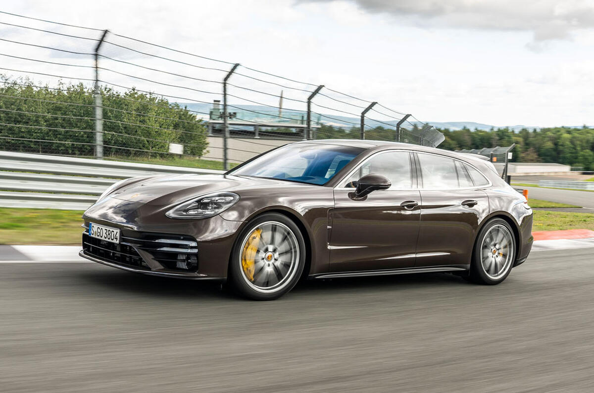 Porsche Panamera Turbo S Sport Turismo 2020 first drive review - cornering front