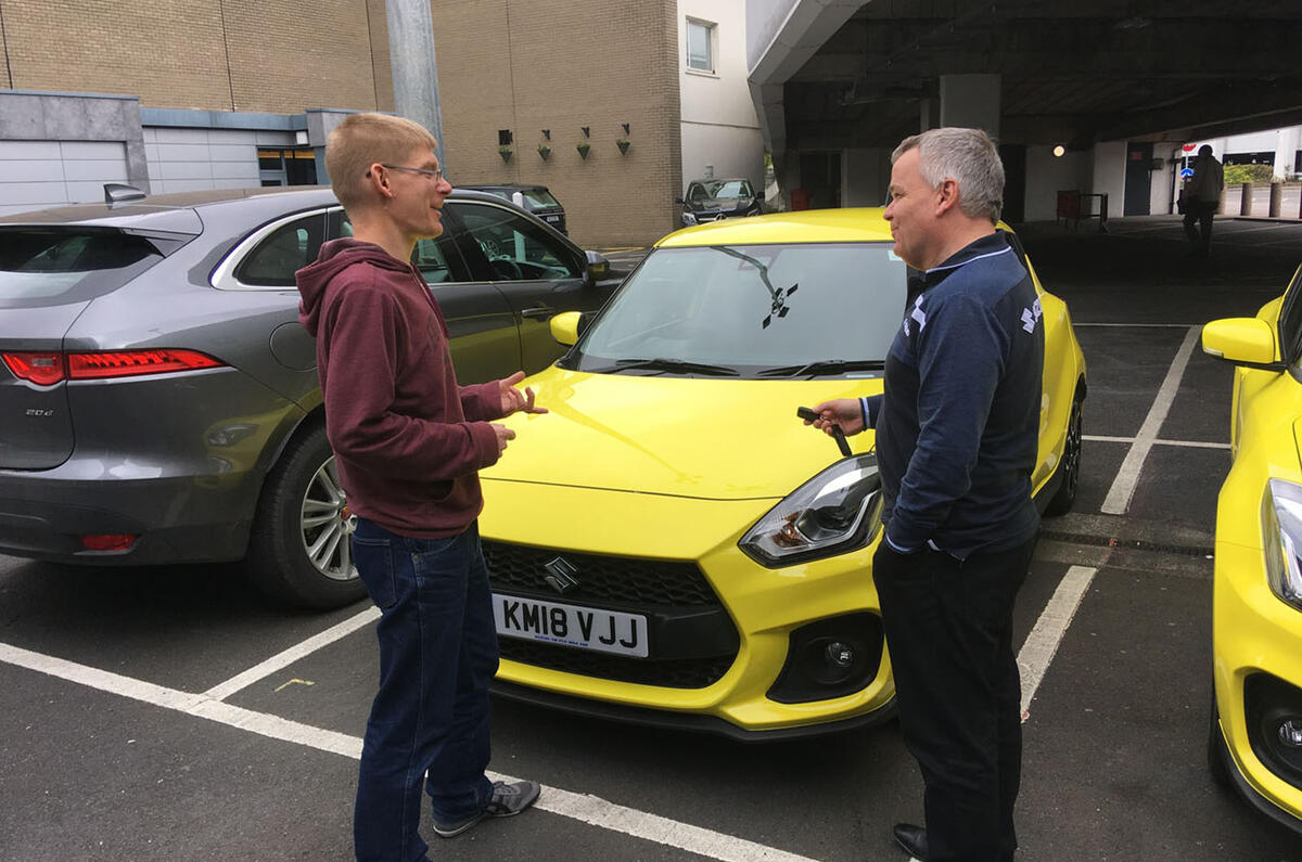 Suzuki Swift Sport 2018 long-term review James Attwood collecting keys