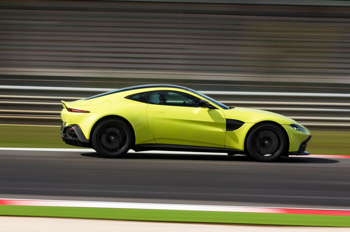 Aston Martin Vantage on the track side