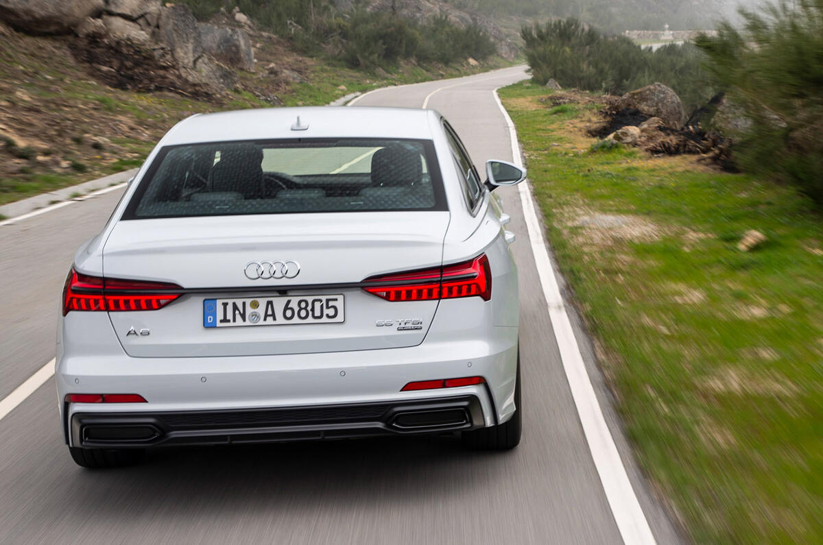 Audi A6 2018 review on the road rear