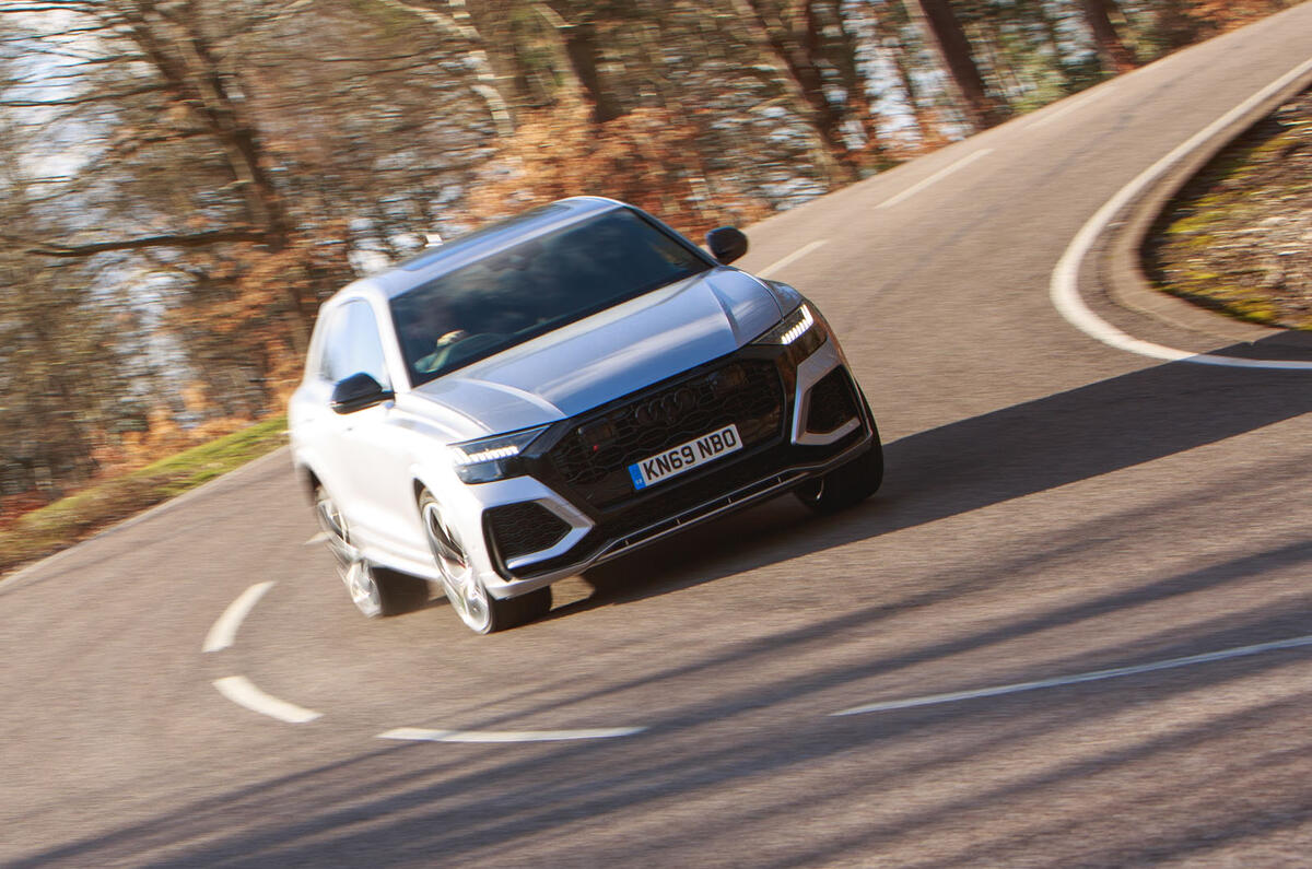 Audi RS Q8 2020 UK first drive review - on the road nose