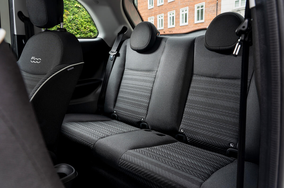 14 Fiat 500e Action 2021 UK FD rear seats