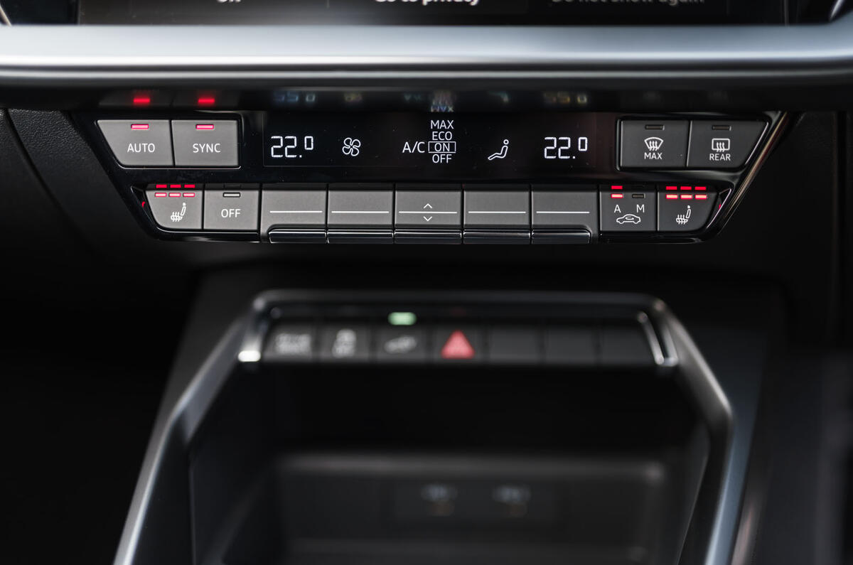 Audi A3 TFSIe 2020 UK first drive review - climate controls