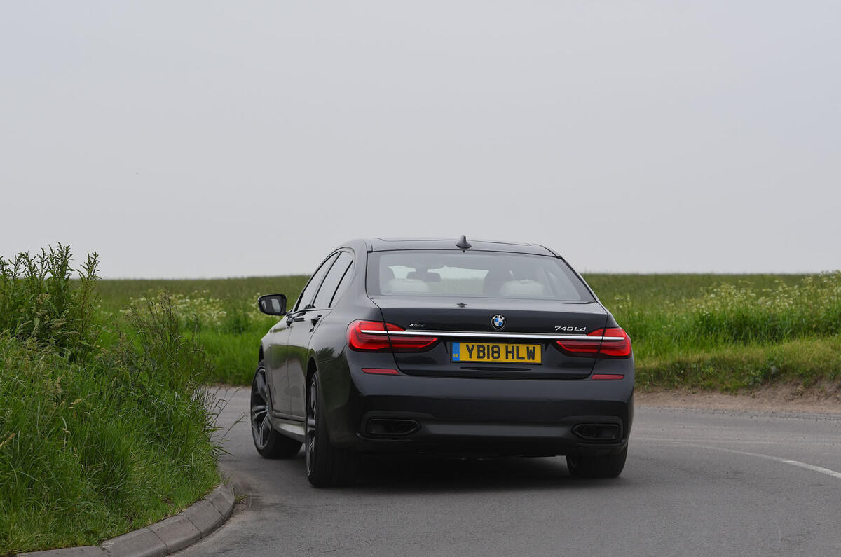 BMW 7 Series 740Ld long-term review cornering rear