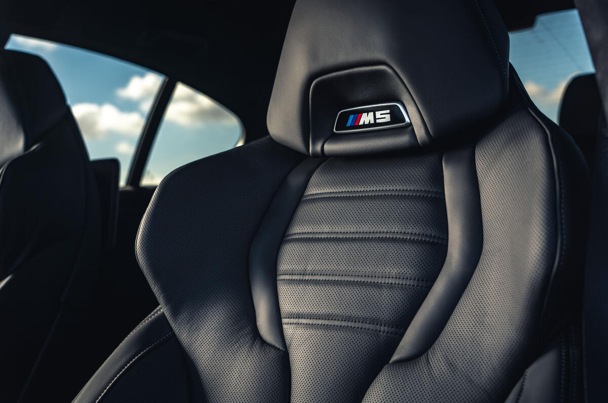 BMW M5 Competition 2020 UK first drive review - seat details