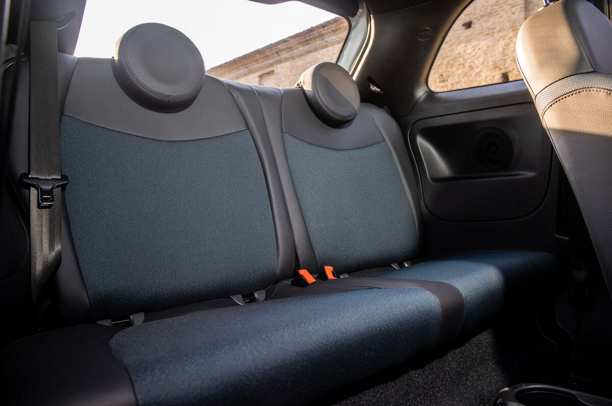 Fiat 500 Hybrid 2020 first drive review - rear seats