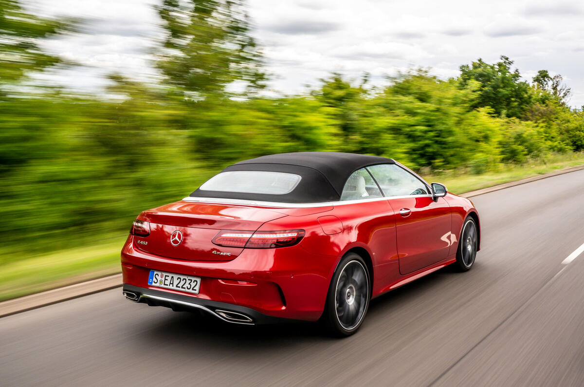 Mercedes-Benz E-Class e450 Cabriolet 2020 UK first drive review - on the road rear