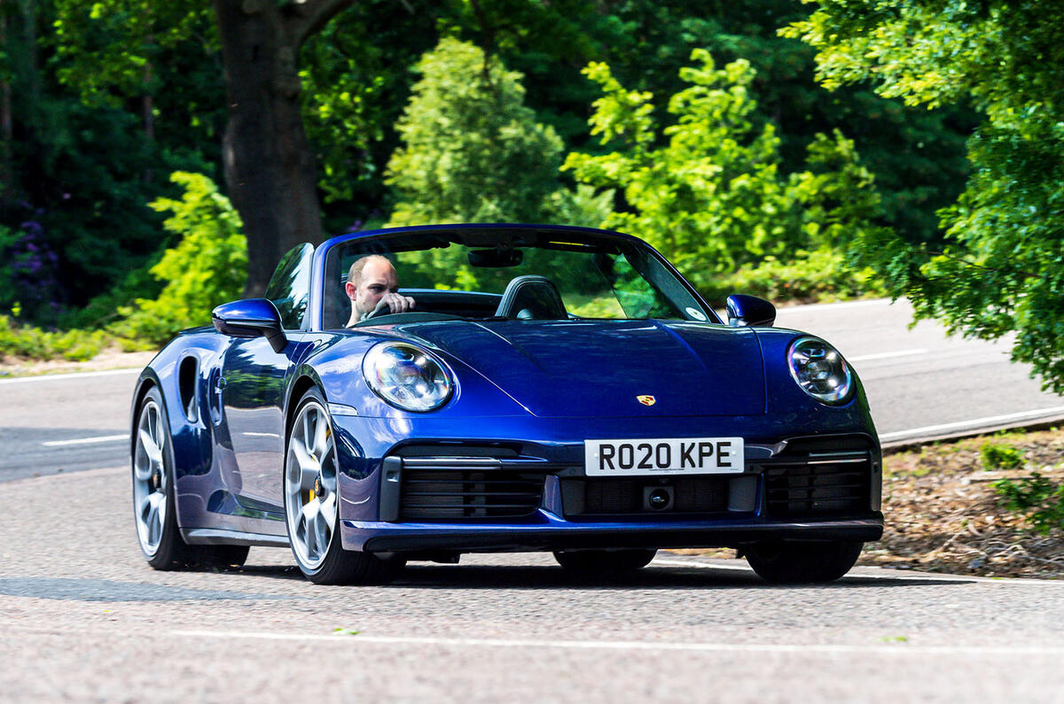 Porsche 911 Turbo S Cabriolet 2020 UK first drive review - on the road front