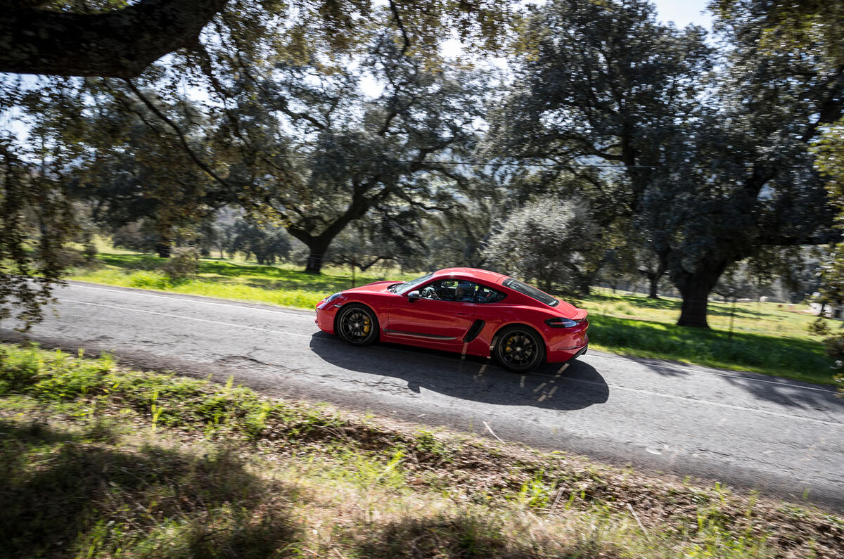 Porsche Cayman T 2019 first drive review - on the road rear