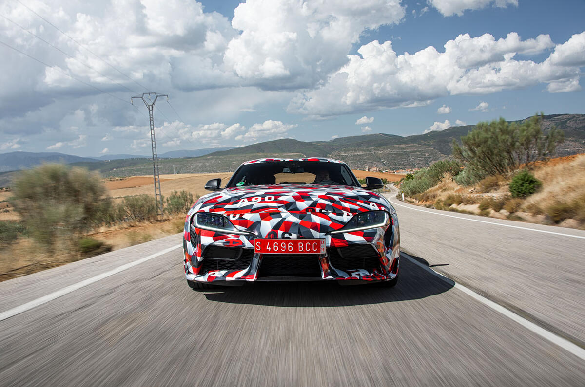 Toyota Supra 2019 prototype first drive review road front