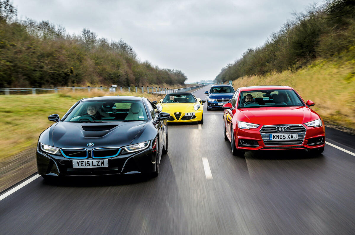 BMW i8, Audi A4, Alfa Romeo 4C Spider, Alpina D3 Biturbo Touring