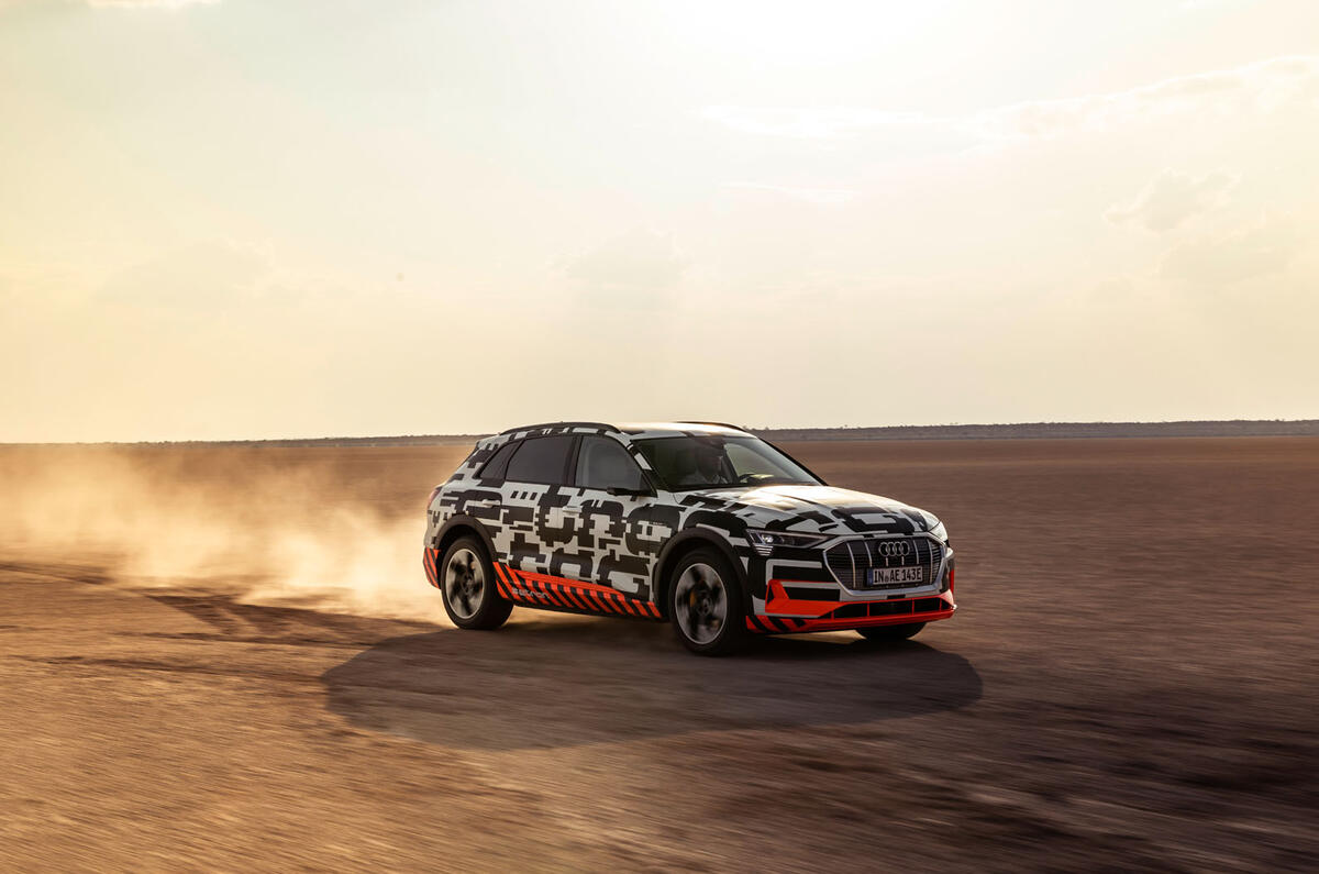 Audi e-Tron 2019 prototype first drive review - driving front