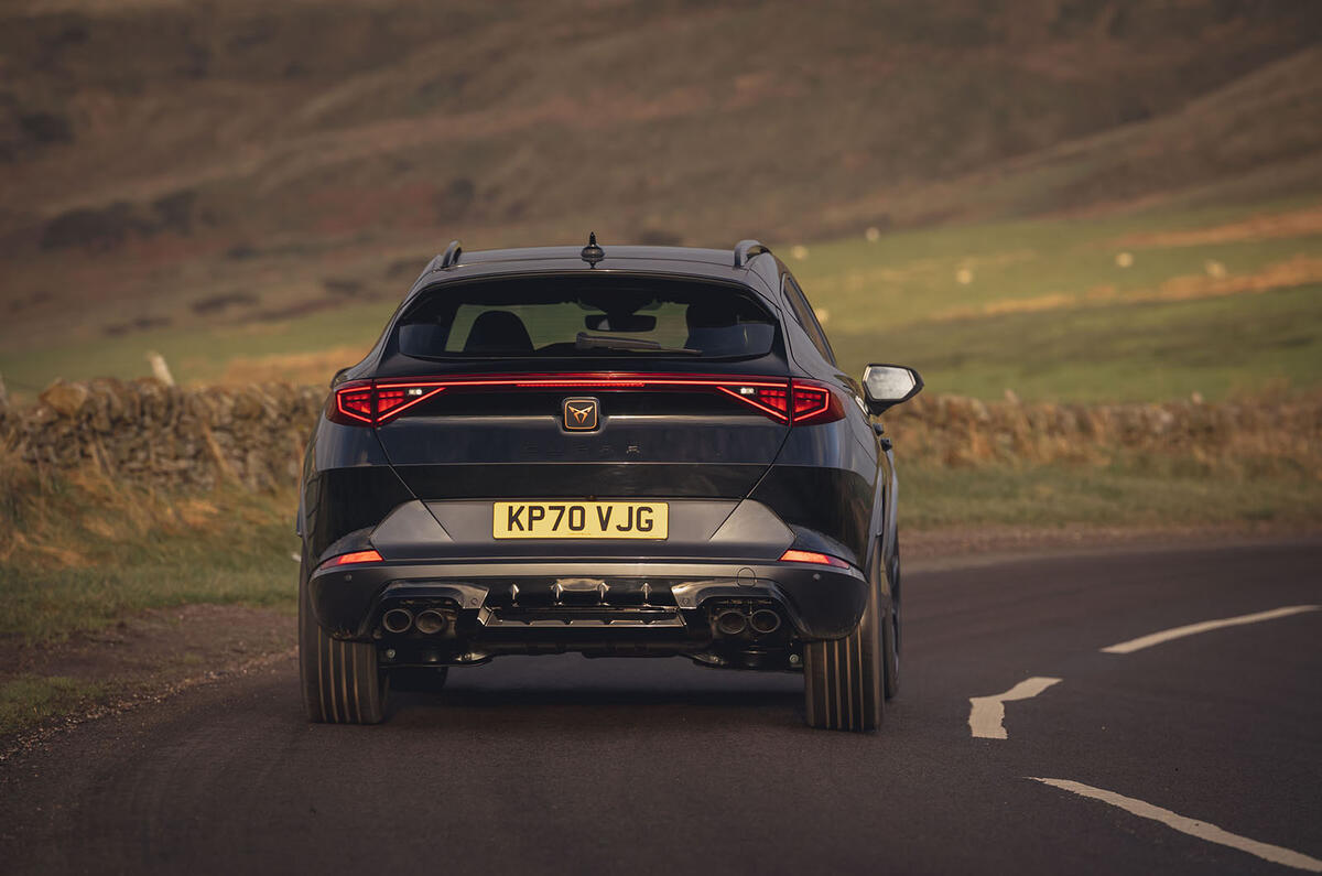 16 Cupra Formentor VZ2 2021 UK first drive on road rear