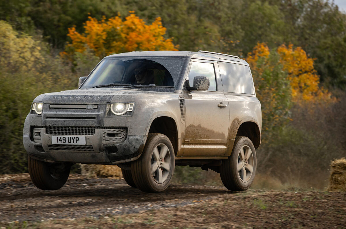 Land Rover Defender 90 P400 X 2020 UK first drive review - offroad front