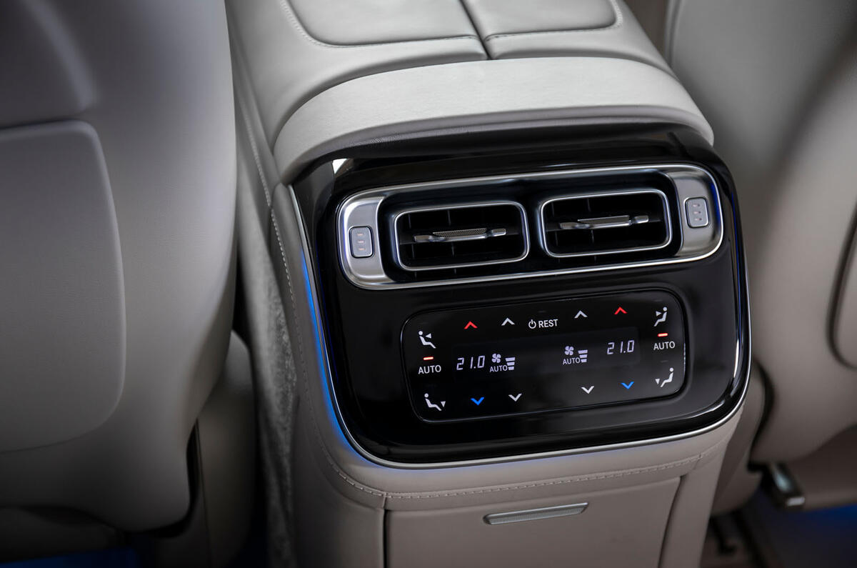 Mercedes-Benz S Class S580e 2020 first drive review - rear climate controls
