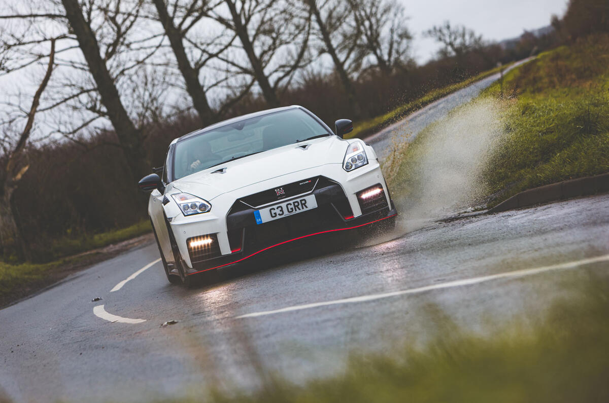 Nissan GT-R Nismo 2020 UK first drive review - cornering front