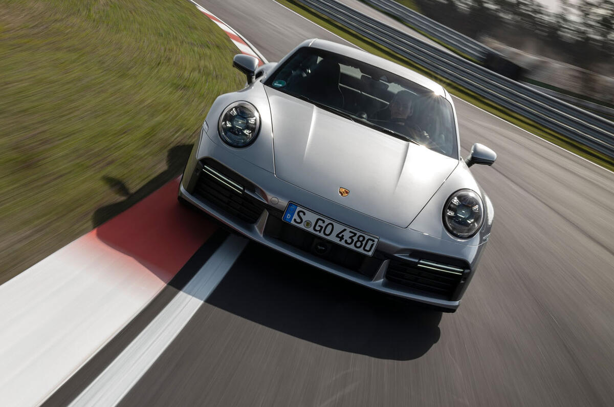 Porsche 911 Turbo S 2020 first drive review - track nose