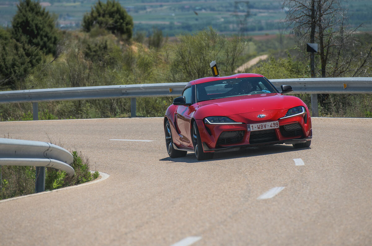 Toyota GR Supra 2019 first drive review - cornering front