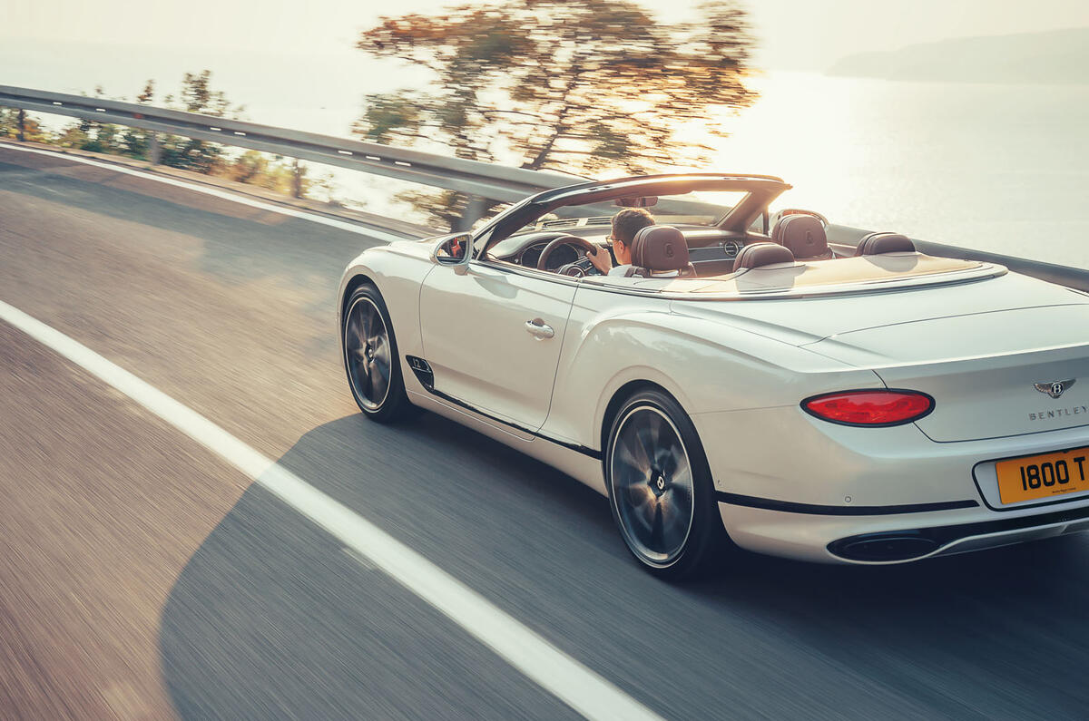 Bentley Continental GT convertible 2019 first drive review - on the road rear