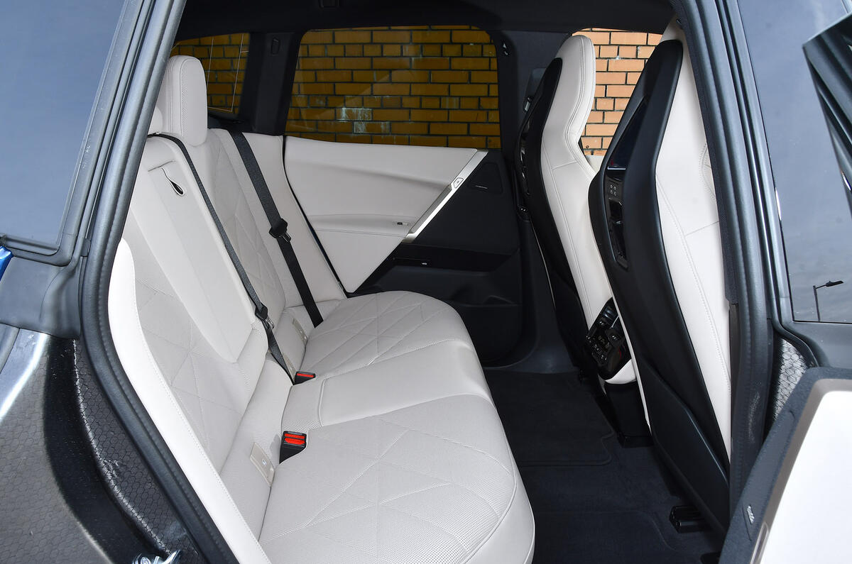 17 BMW iX xDrive40 2021 UK first drive review rear seats