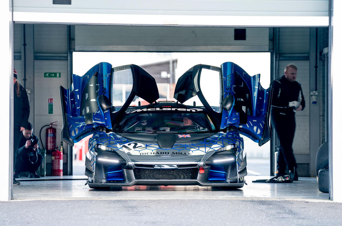 McLaren Senna GTR 2019 first drive review - pitlane front