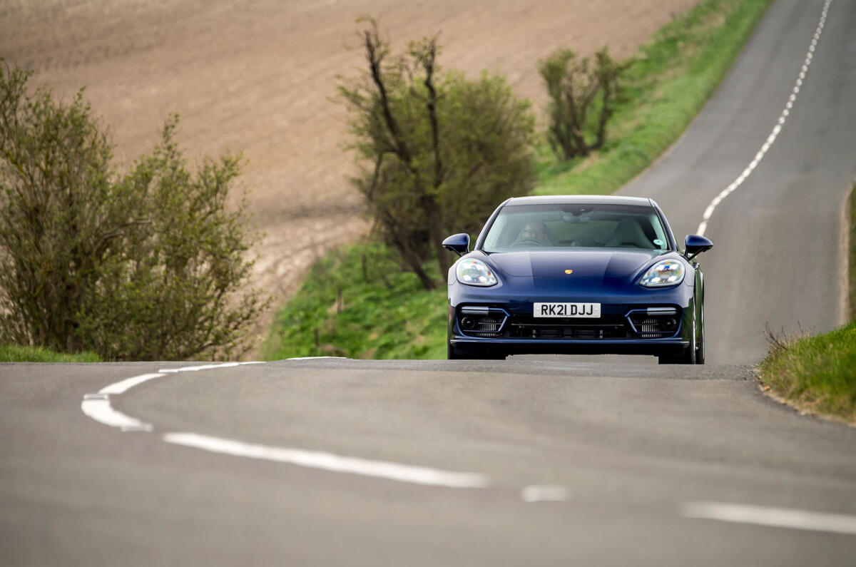 17 Porsche Panamera Turbo S E Hybrid ST 2021 UK FD on road nose