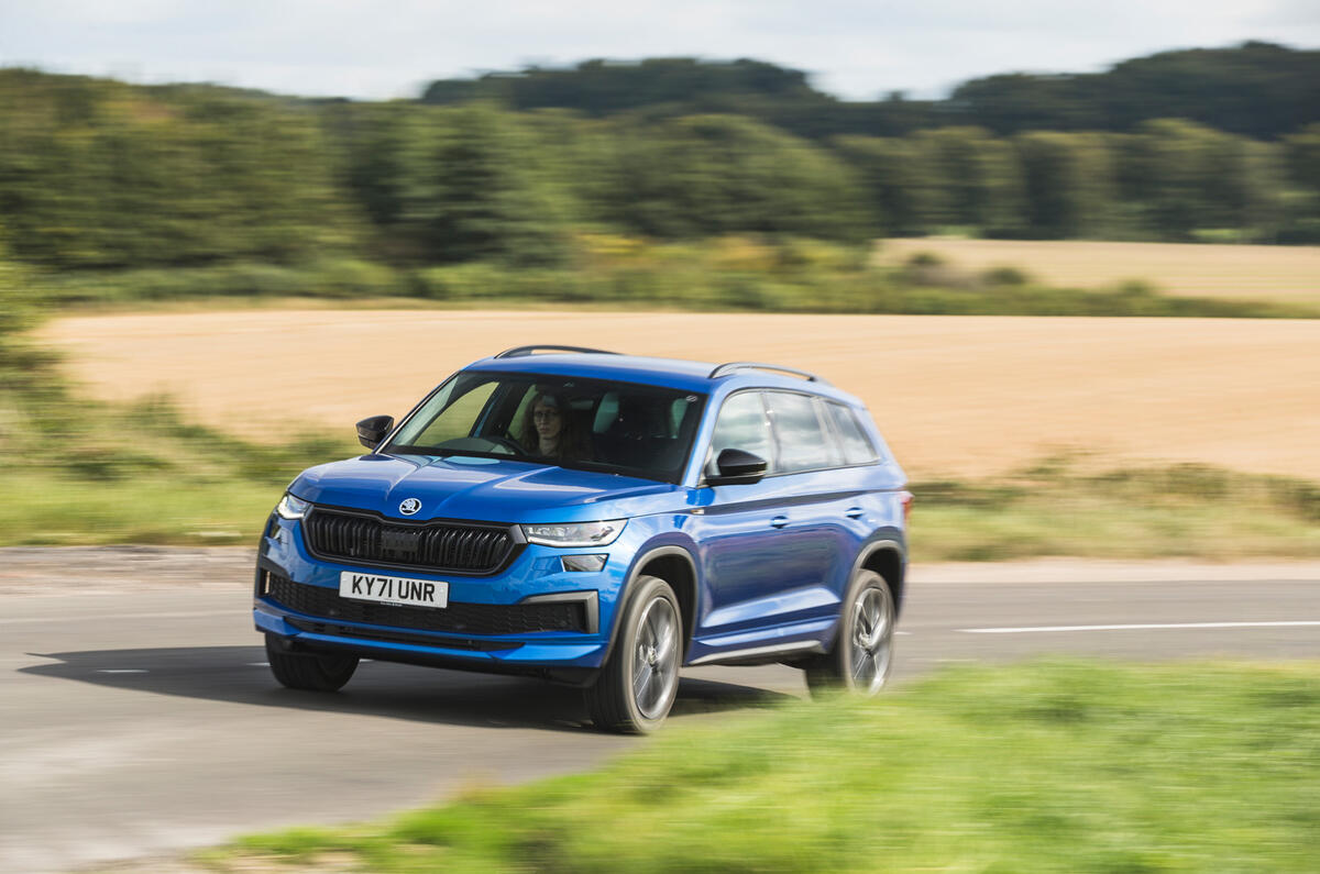 17 Skoda Kodiaq Sportline 2021 UK on road front