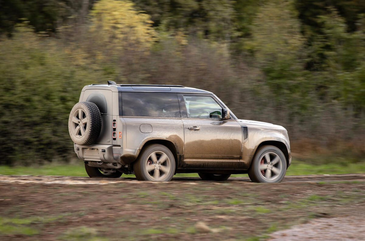 Land Rover Defender 90 P400 X 2020 UK first drive review - offroad rear