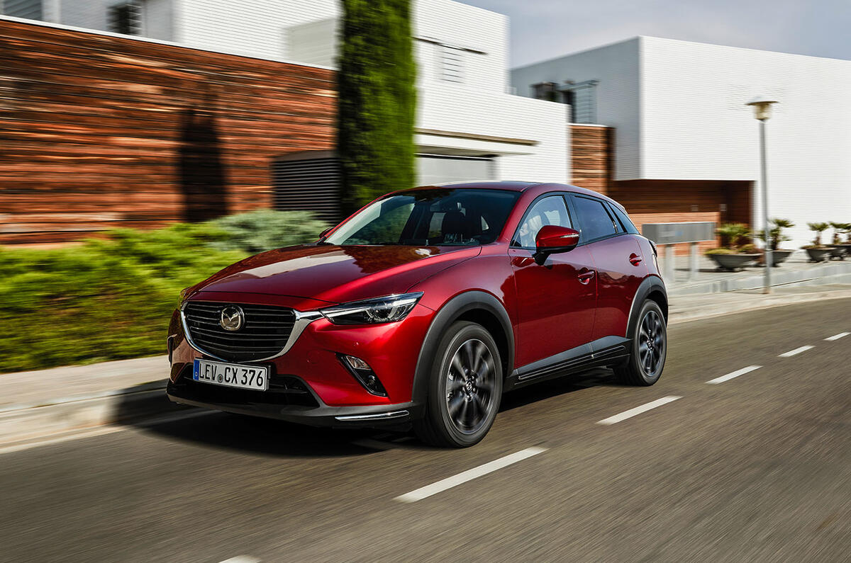 Mazda CX-3 2018 first drive review on the road front right