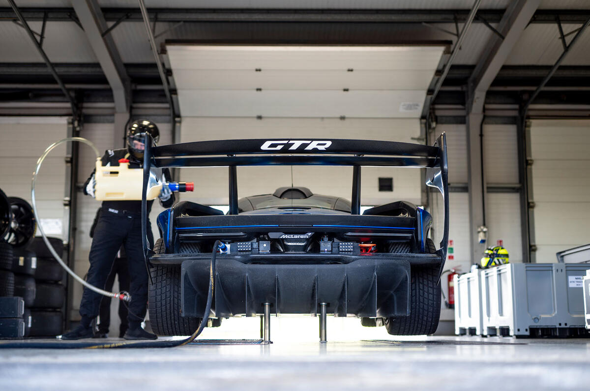 McLaren Senna GTR 2019 first drive review - pitlane rear