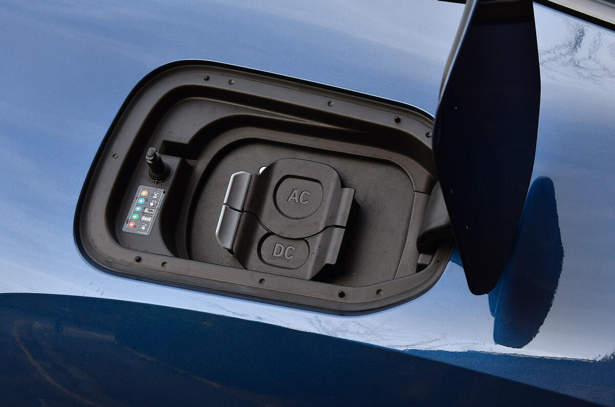 19 BMW iX xDrive40 2021 UK first drive review charging port