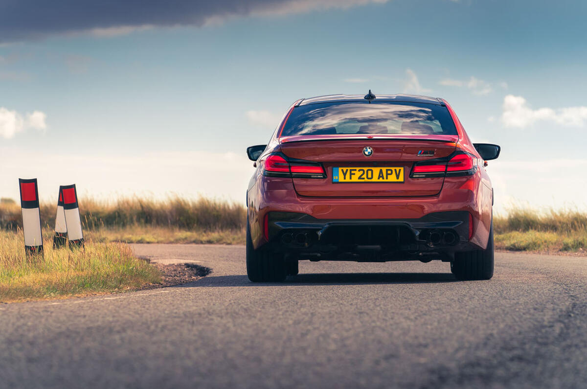 BMW M5 Competition 2020 UK first drive review - on the road rear