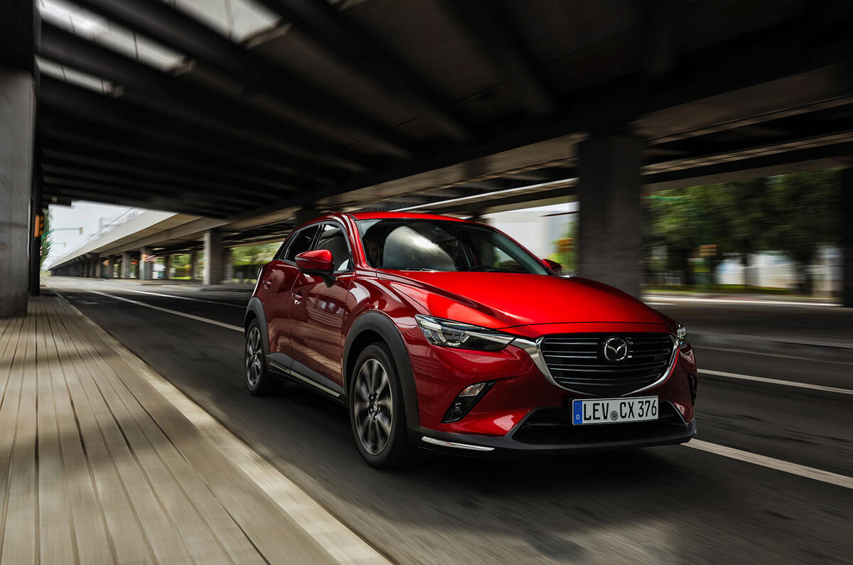 Mazda CX-3 2018 first drive review on the road front left