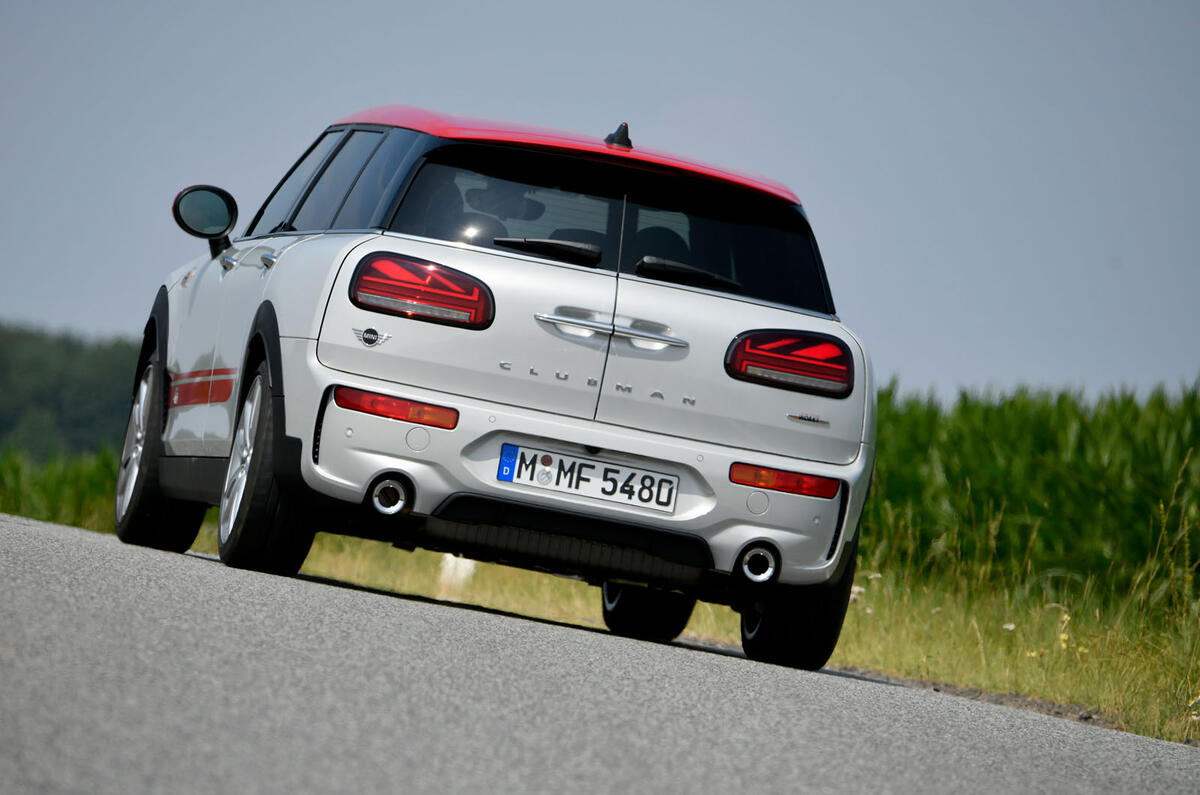 Mini Clubman John Cooper Works 2019 first drive review - cornering rear