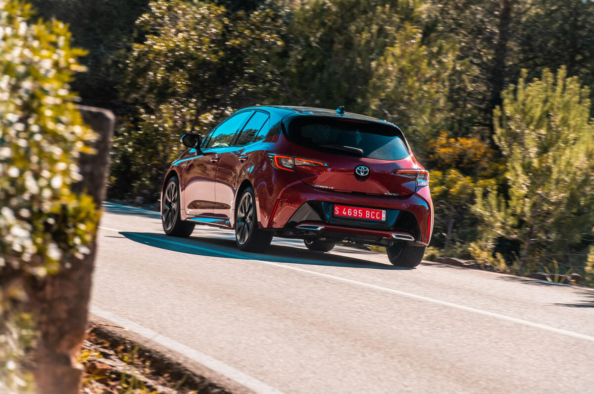 Toyota Corolla hybrid hatchback 2019 first drive review - cornering rear