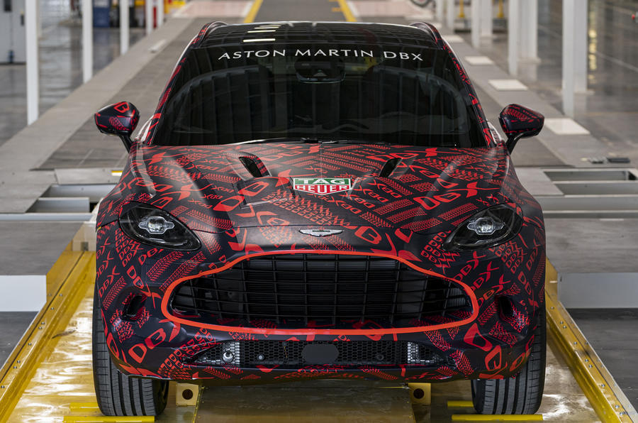 Aston Martin DBX prototype on production line 