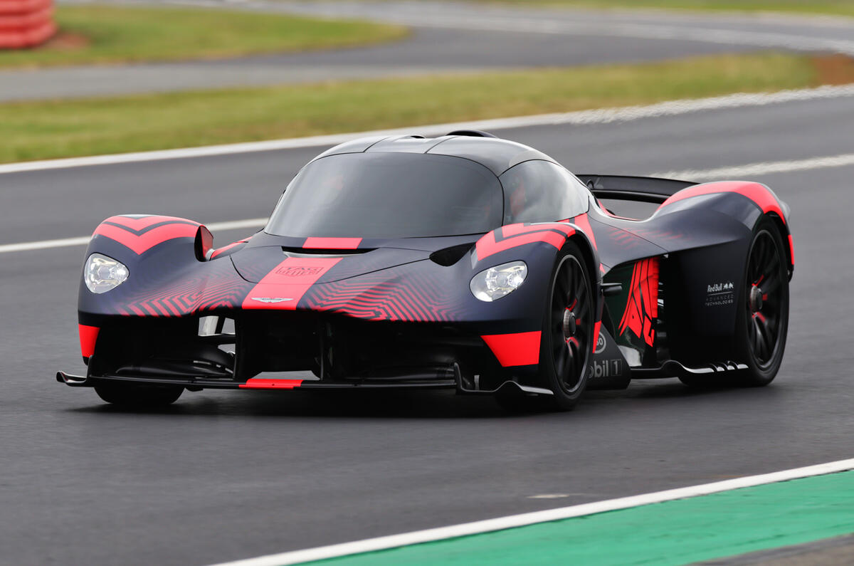 Aston Martin Valkyrie runs at the British Grand Prix