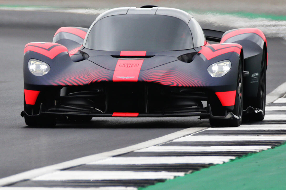 Aston Martin Valkyrie runs at the British Grand Prix