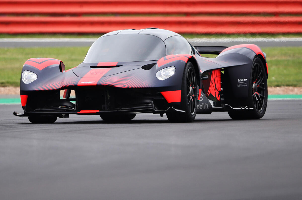 Aston Martin Valkyrie runs at the British Grand Prix