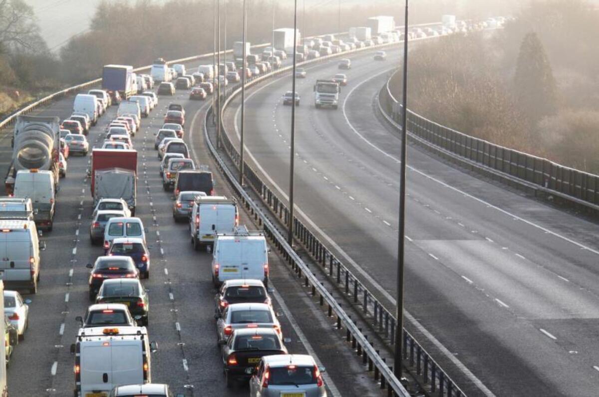 Motorway traffic jam