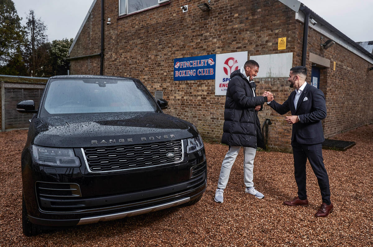 Anthony Joshua with Range Rover