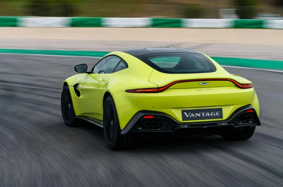 Aston Martin Vantage on the track rear