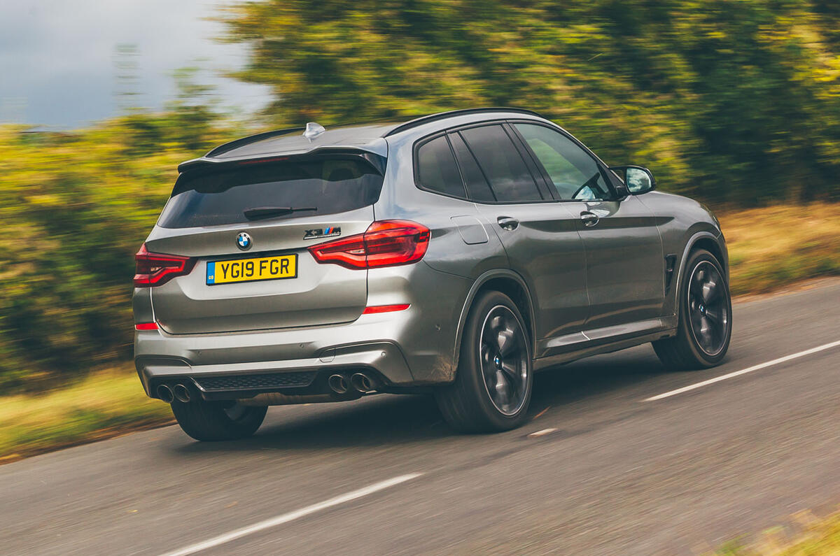 BMW X3 M Competition 2019 UK first drive review - hero rear