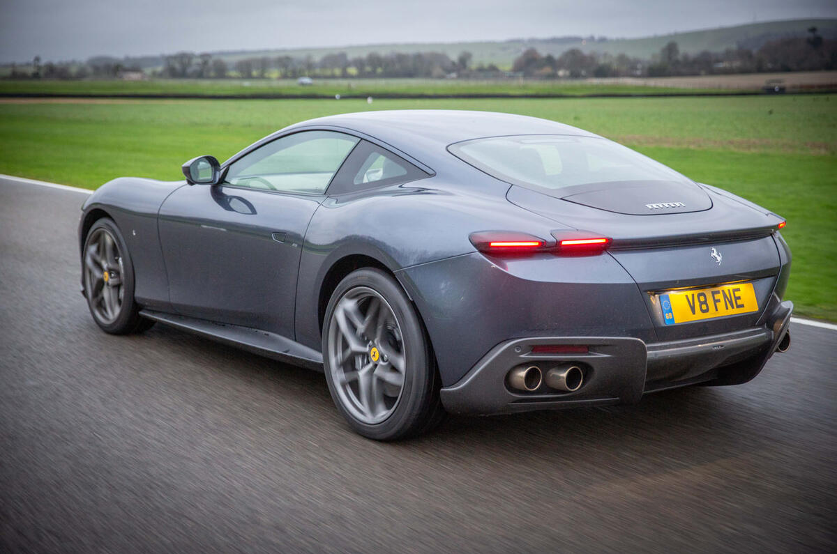 Ferrari Roma 2021 UK first drive review - hero rear