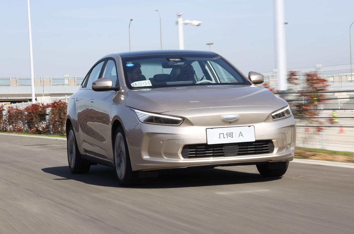 Geely Geometry A 2019 prototype drive - on the road nose
